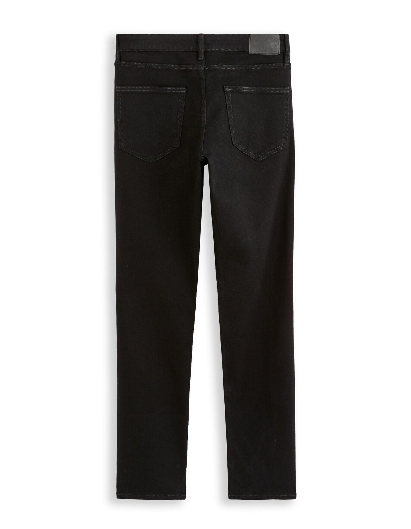 Black Straight Stretch Cotton Jeans in