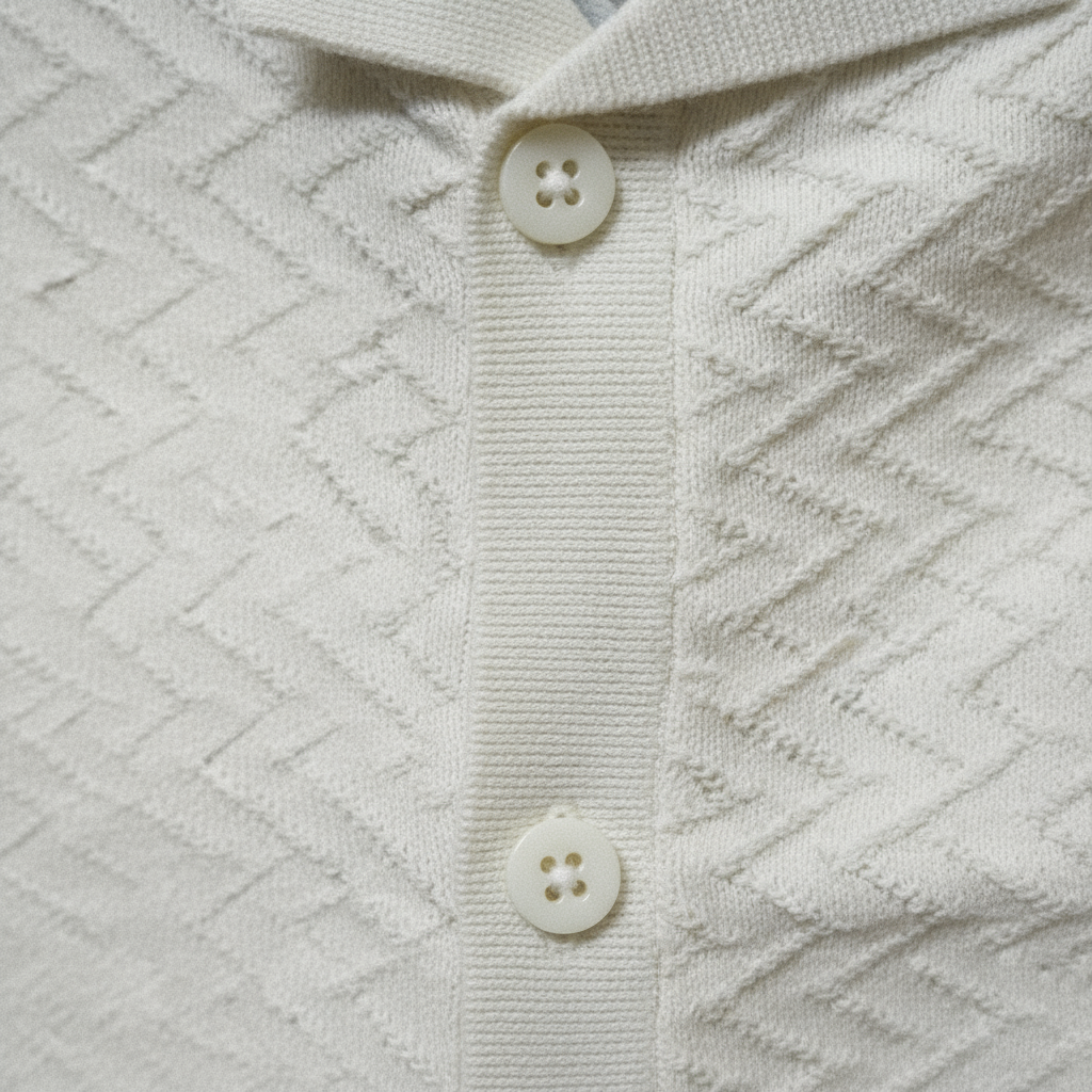Creamy ZIG ZAG - KNITTED TEXTURE Cuban