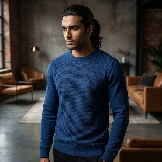 Denim Blue - Knitted Sweater