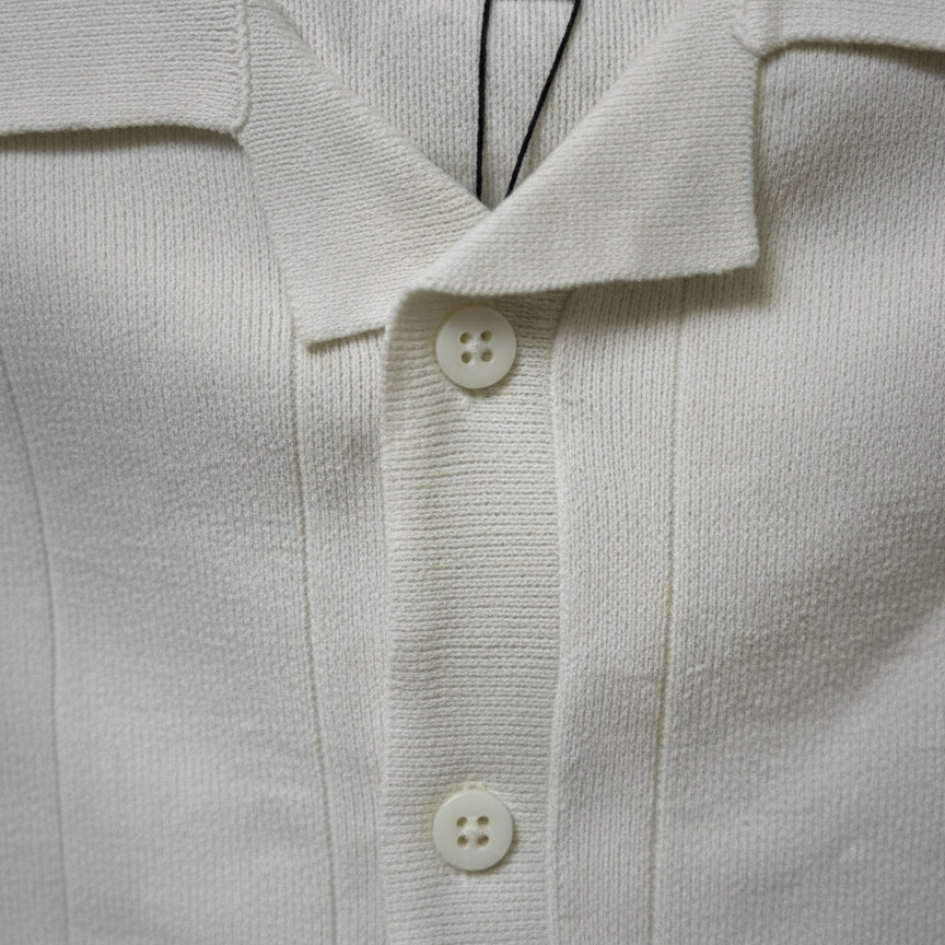 WHITE BOWDEN Knitted Short Sleeve Cuban