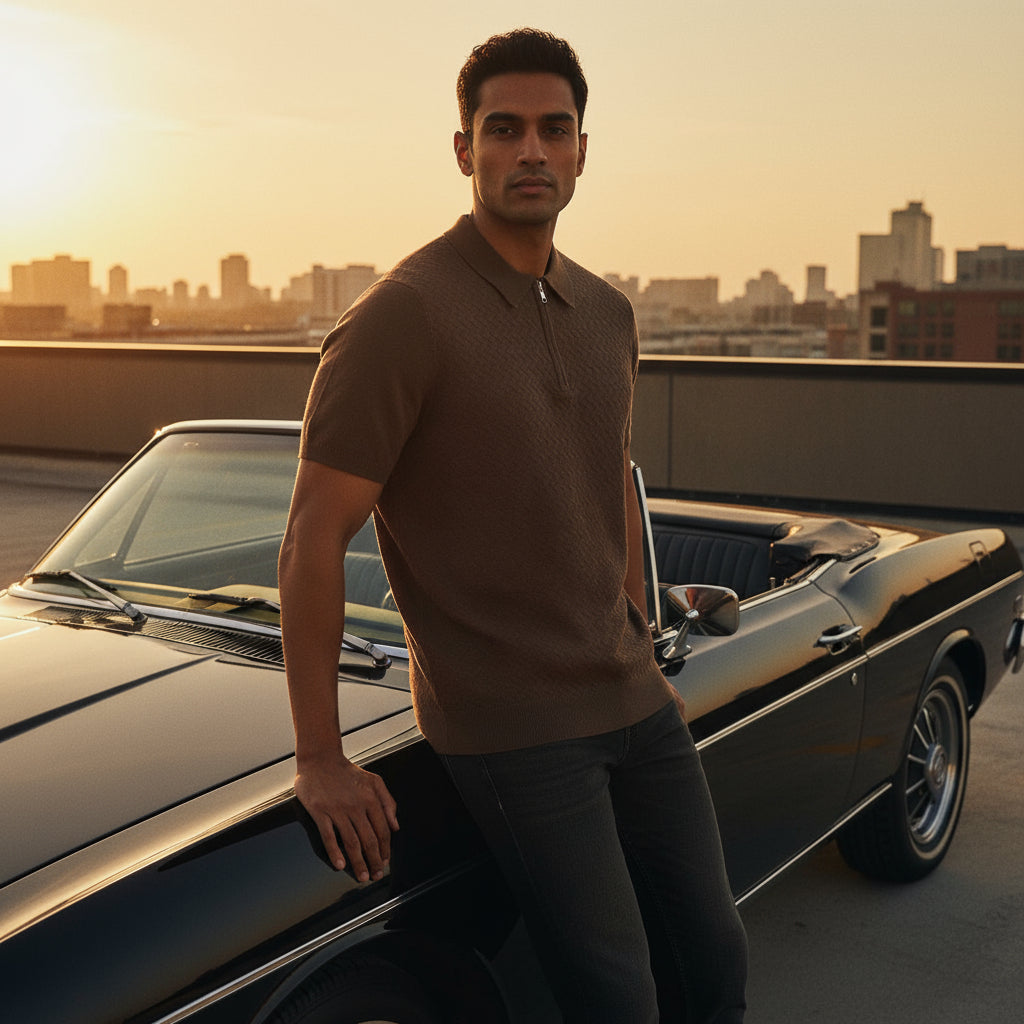 Walnut Knitted Jip Polo