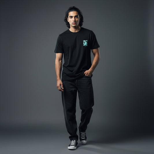 Black ft Neon Abstract - Tshirt