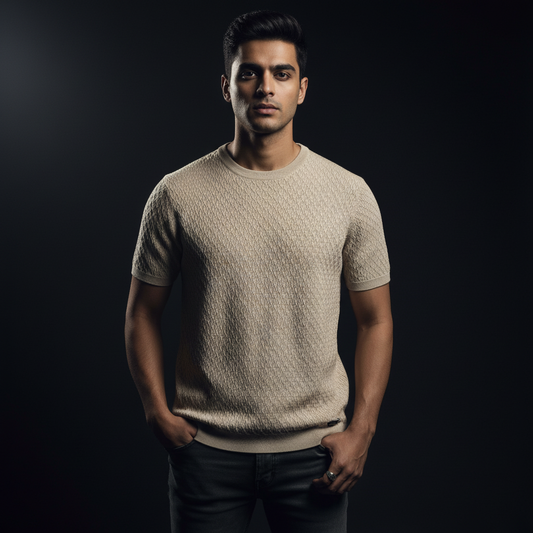 Biege Knitted Textured CANTON