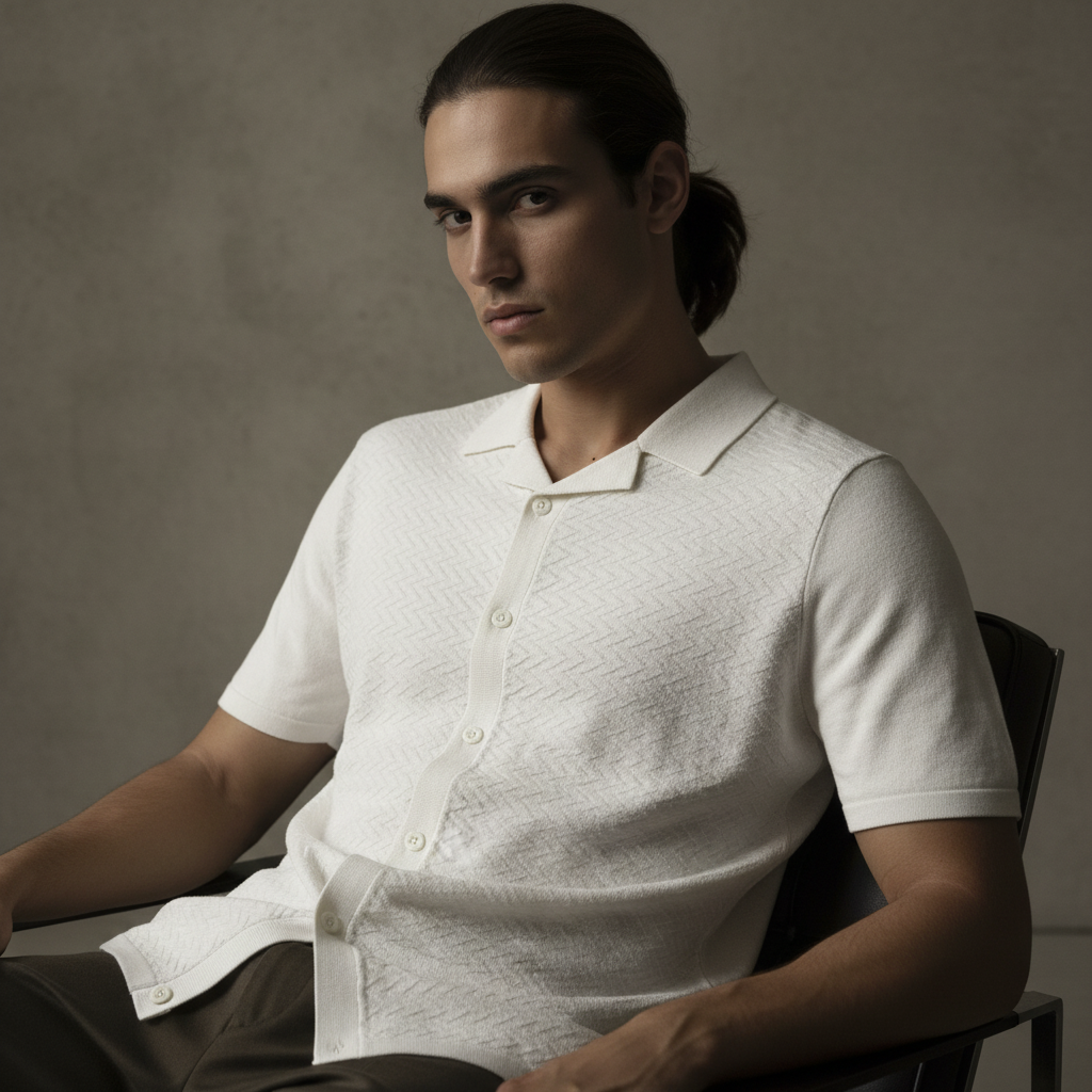 Creamy ZIG ZAG - KNITTED TEXTURE Cuban