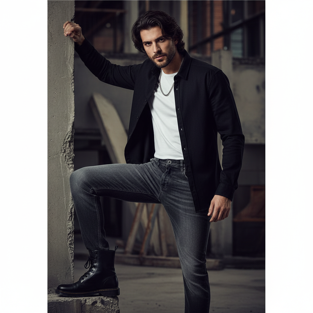 Charcoal Denim Jeans - Slim Straight SMG