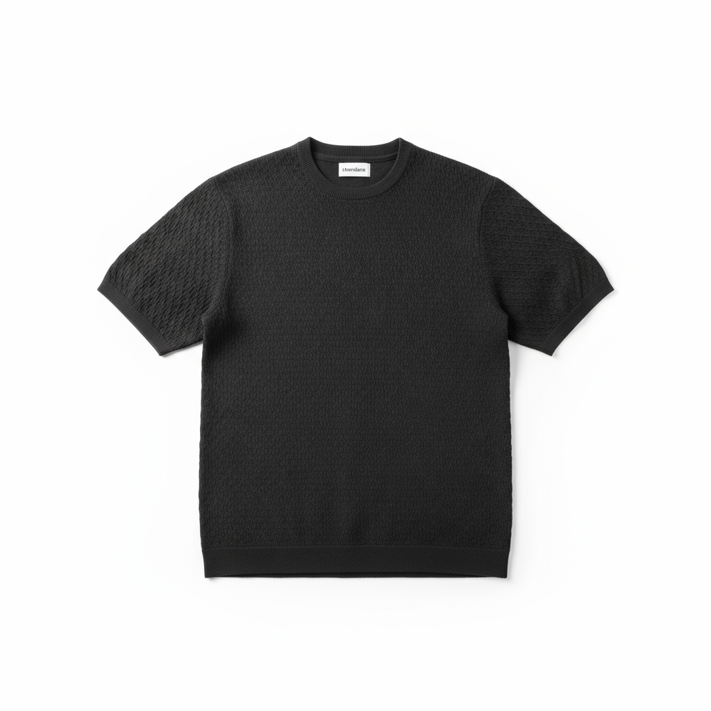 Black Round Neck - Knitted