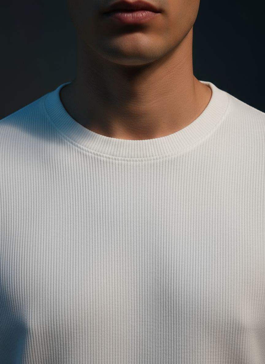 Ribbed White Tshirt