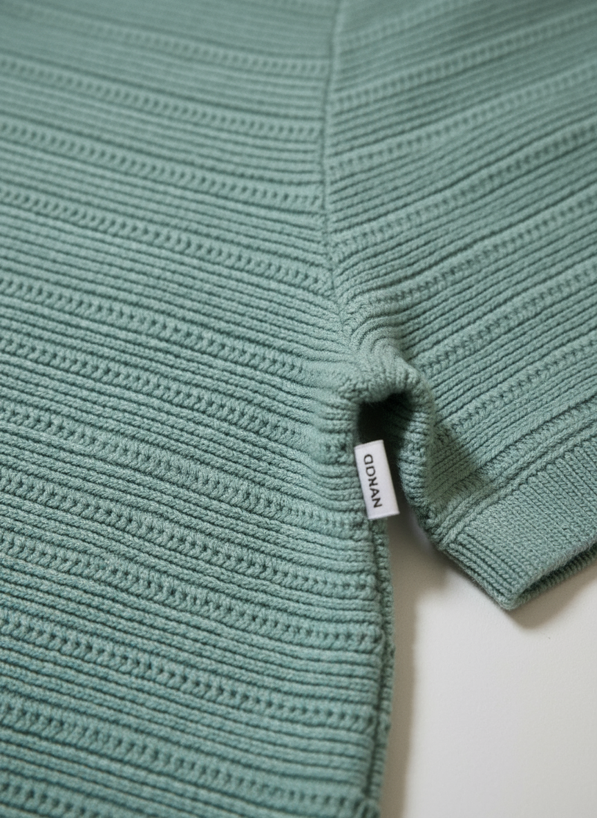 Iceberg Green - Knitted Tybor Round Neck Tshirt