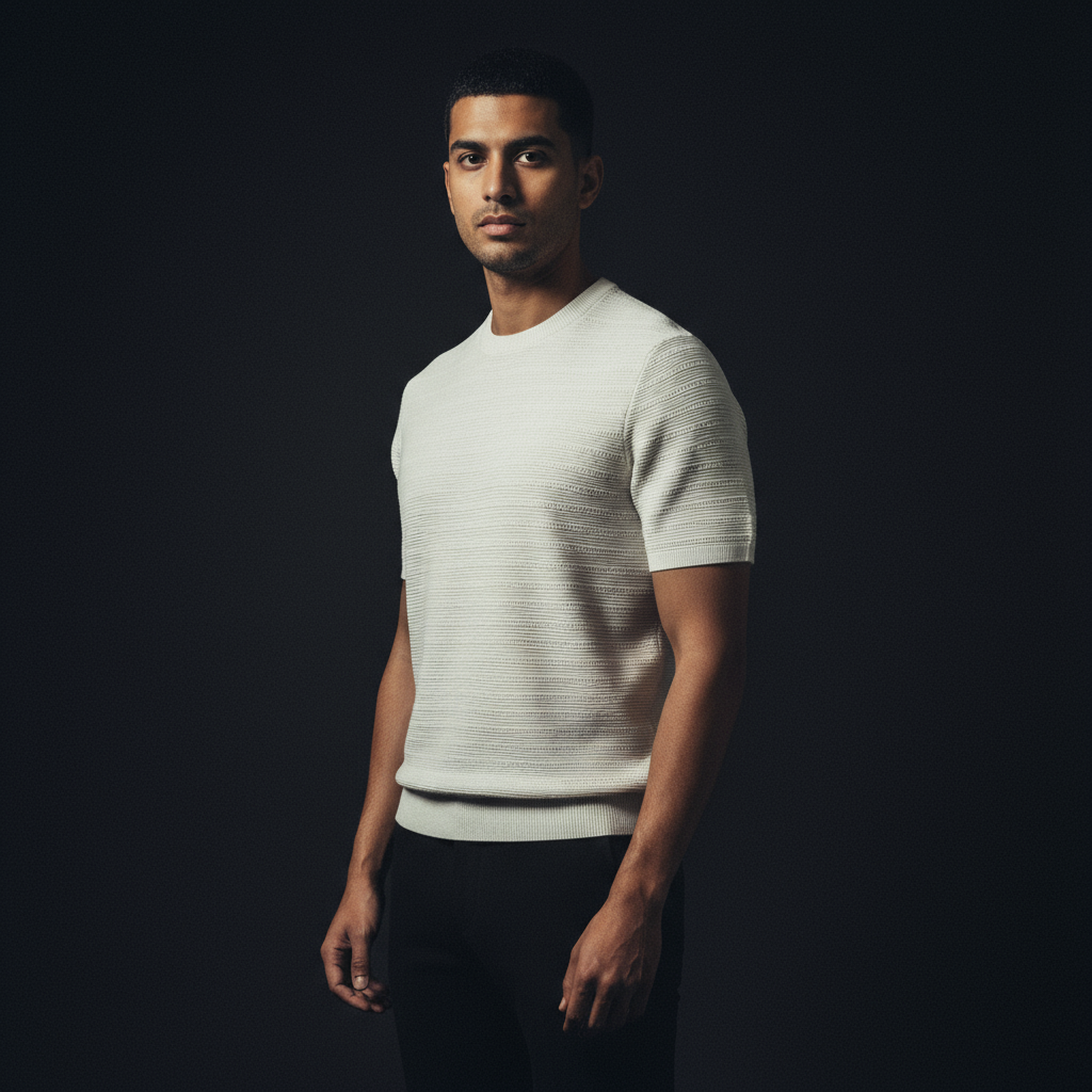 White - Knitted Tybor Round Neck