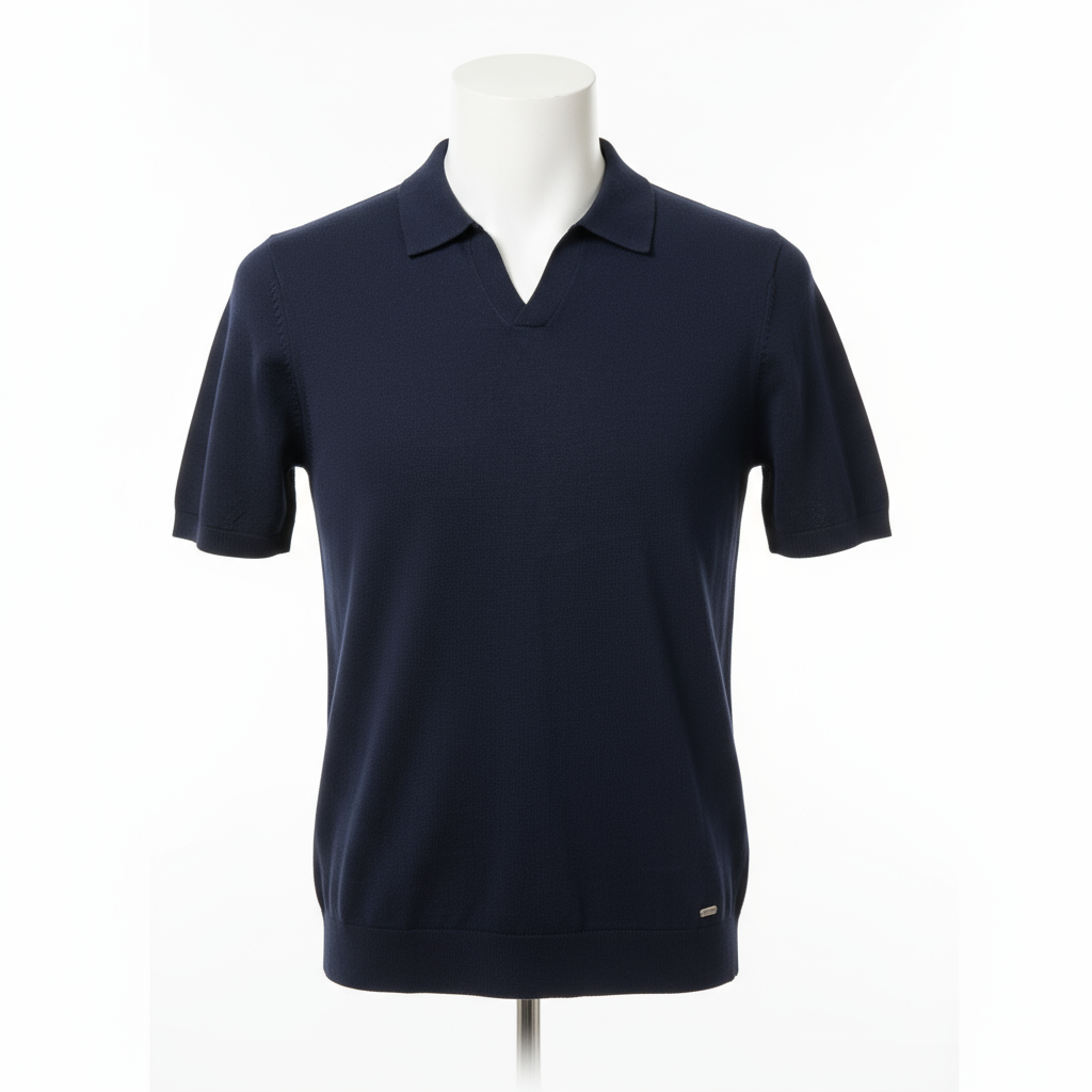 Nevy Blue V-neck Collar