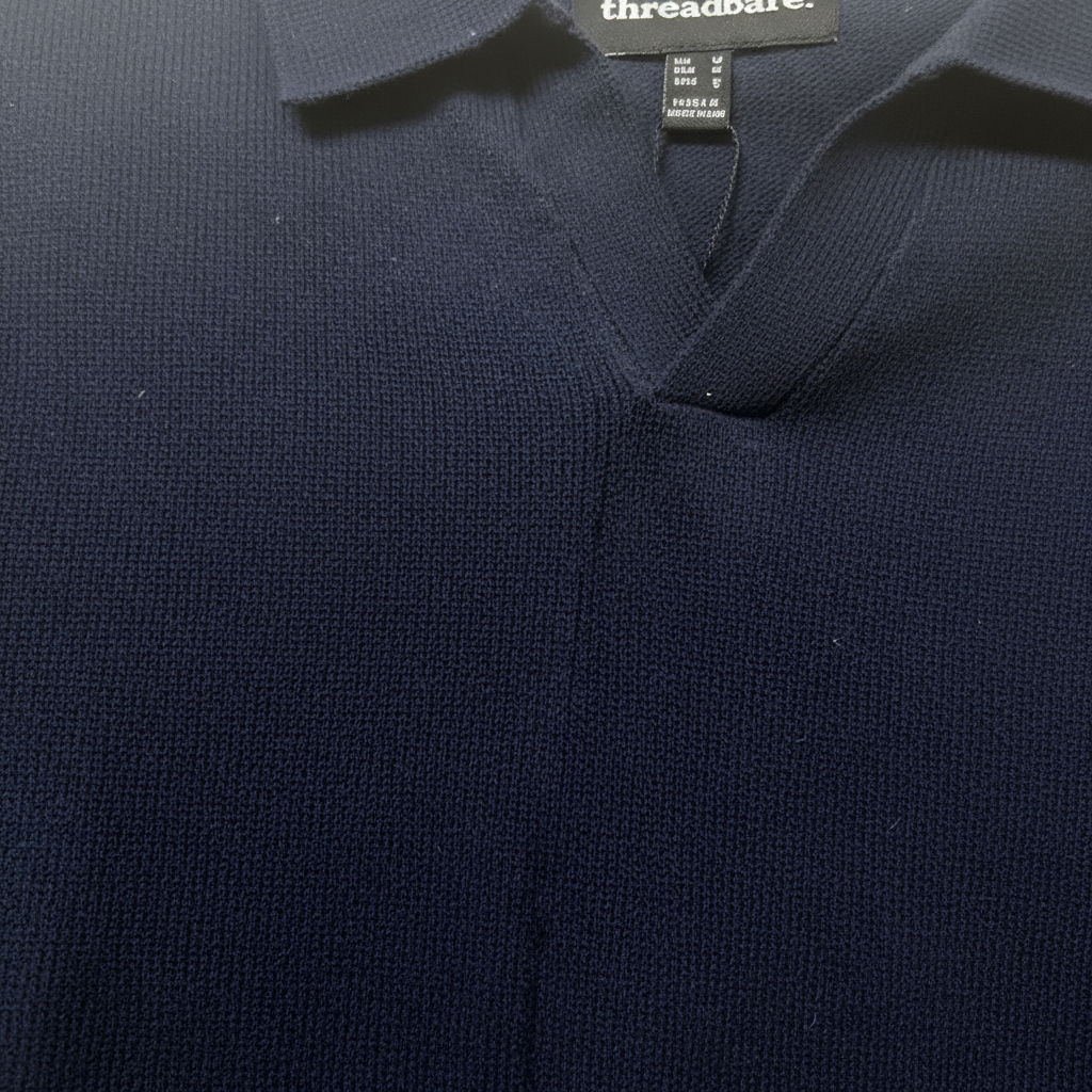 Nevy Blue V-neck Collar