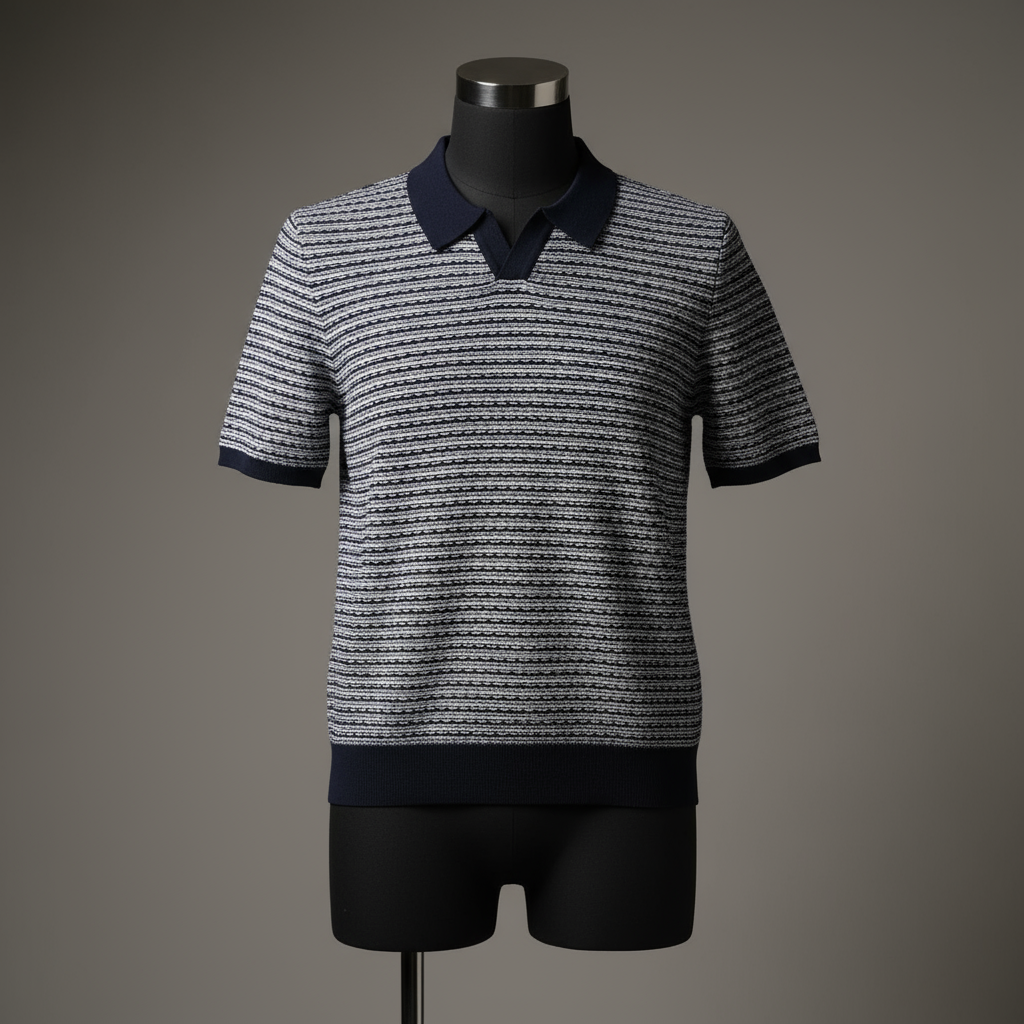 Nordale Navy Retro Style V Neck