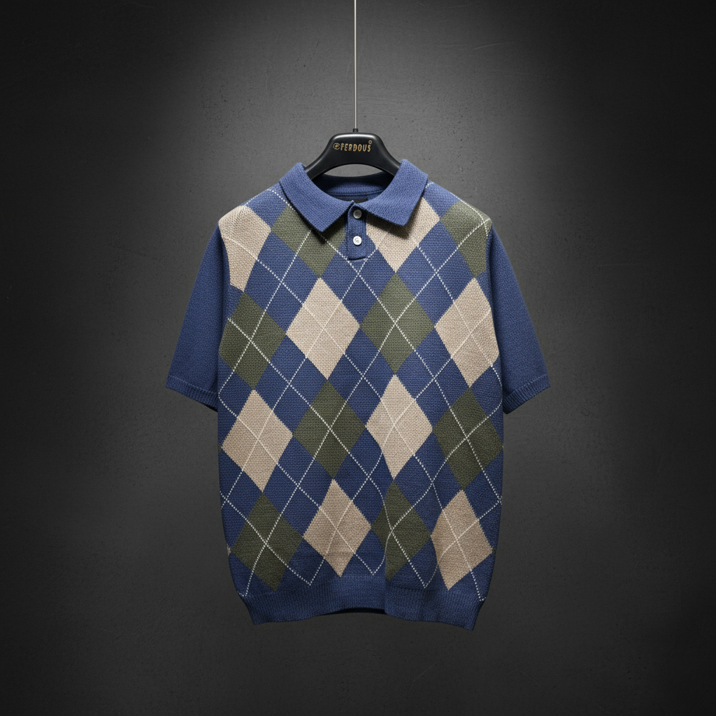 Retro Skyblue Jumper with Dimond design