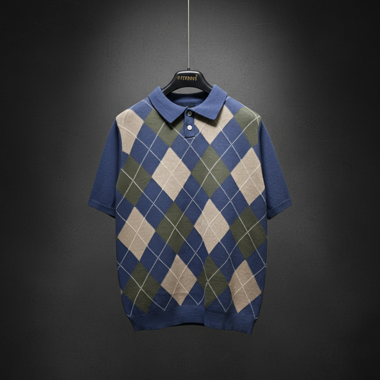 Retro Skyblue Jumper with Dimond design