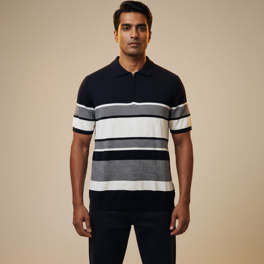 NEVY BLUE + WHITE SIDE STRIPE