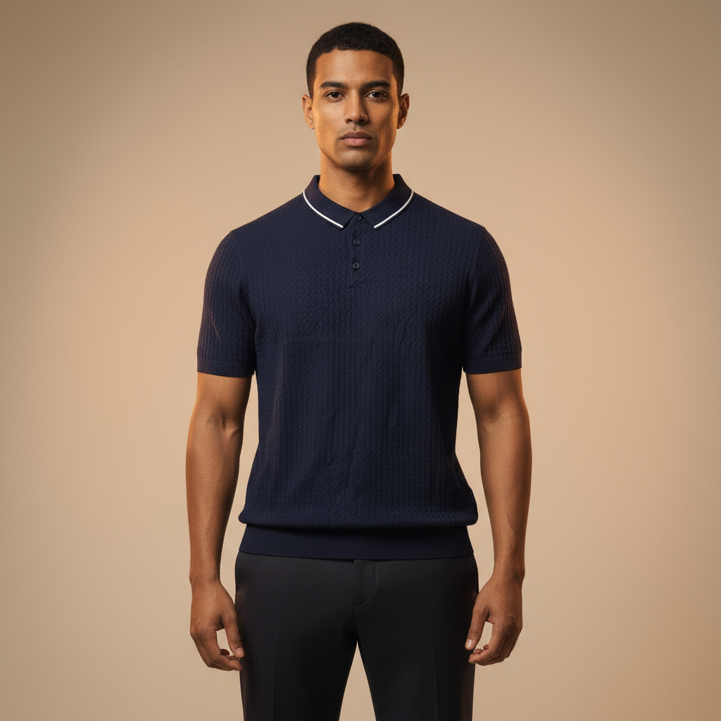Nevy Blue Button Jumper - Open Shaw