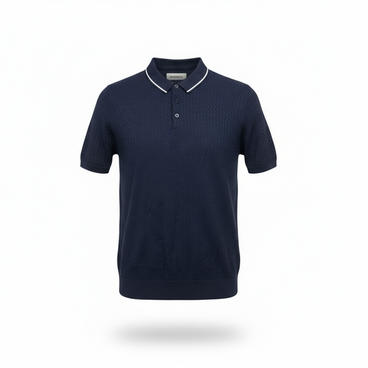 Nevy Blue Button Jumper - Open Shaw