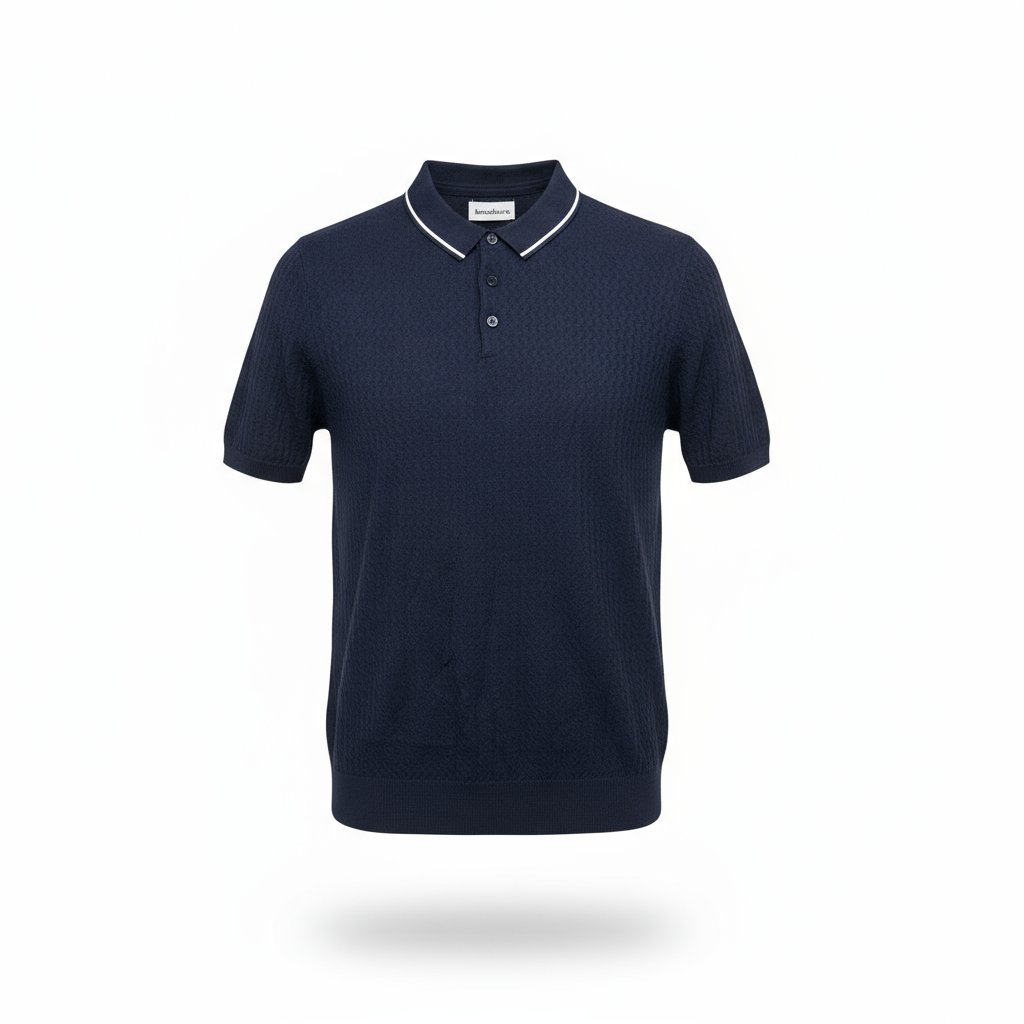 Nevy Blue Button Jumper - Open Shaw
