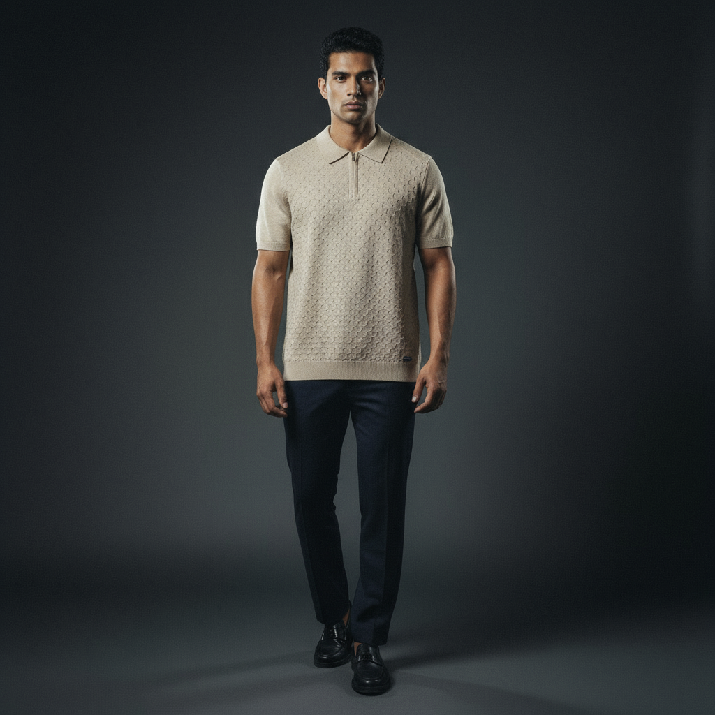 Knitted Texture with Jip - Beige