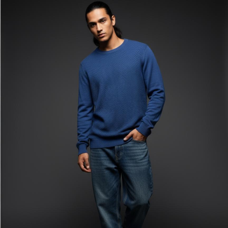 Denim Blue - Knitted Sweater