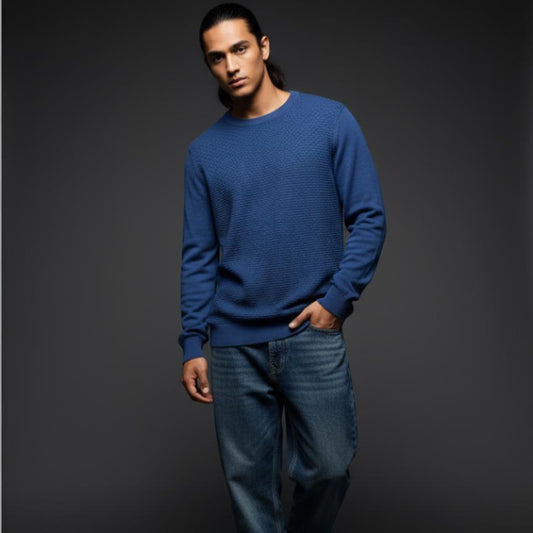 Denim Blue - Knitted Sweater