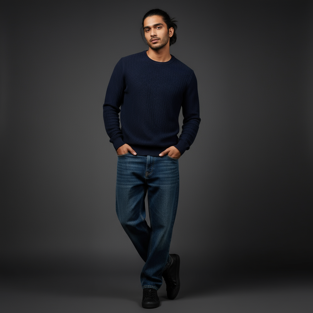 Nevy Blue - Knitted