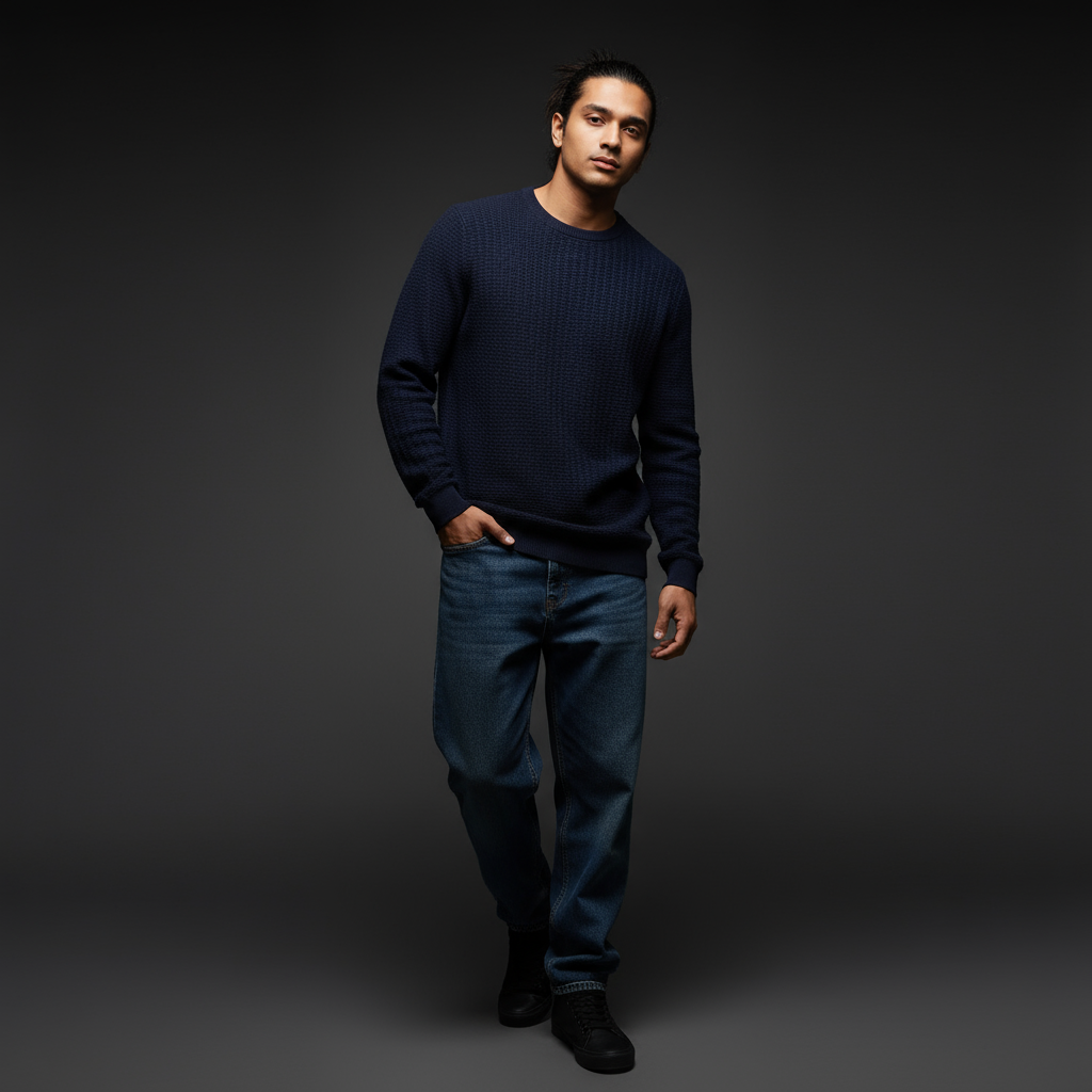 Nevy Blue - Knitted