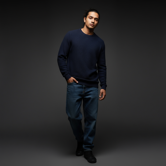 Nevy Blue - Knitted