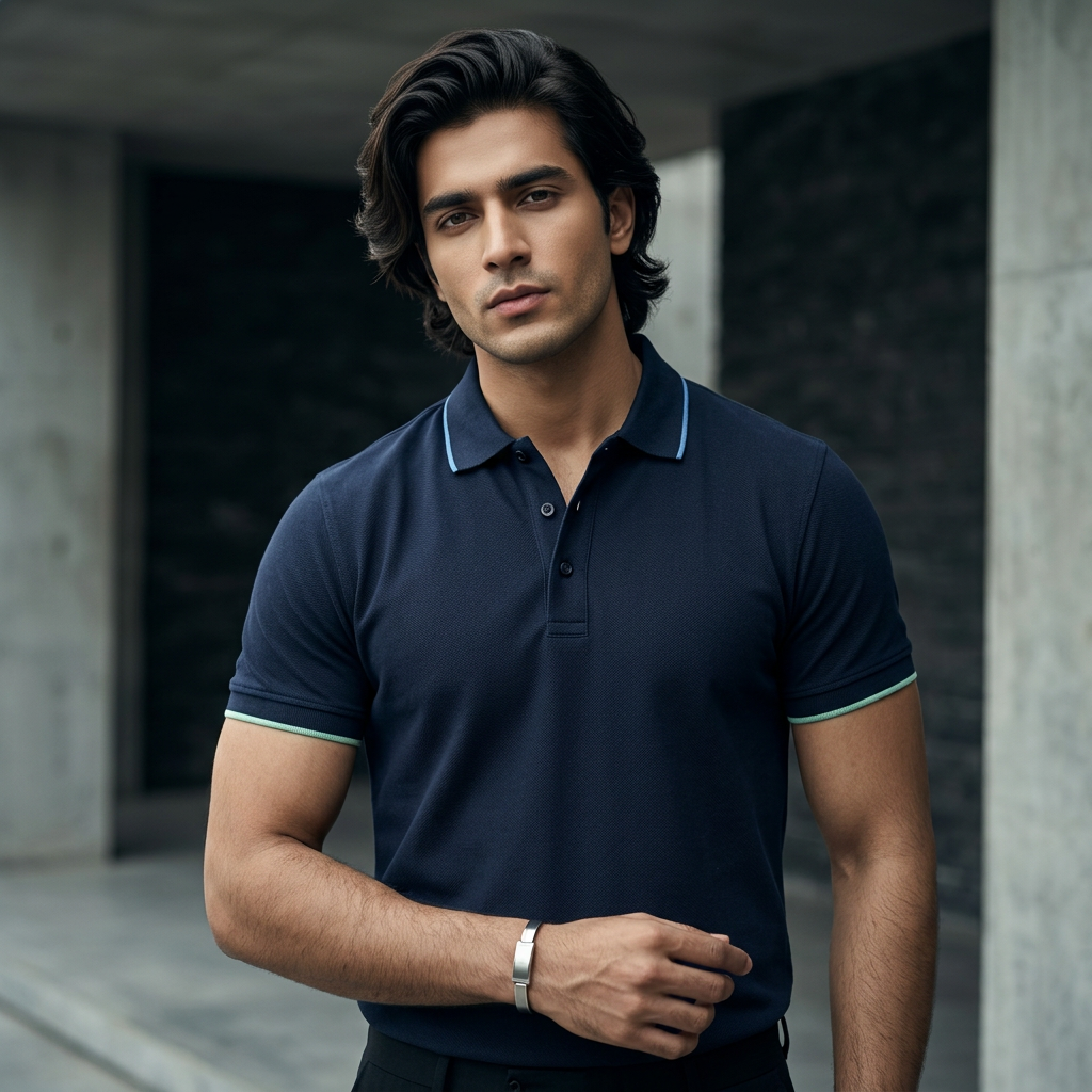 Polo - Navy Blue ft Blue & Neon - EC