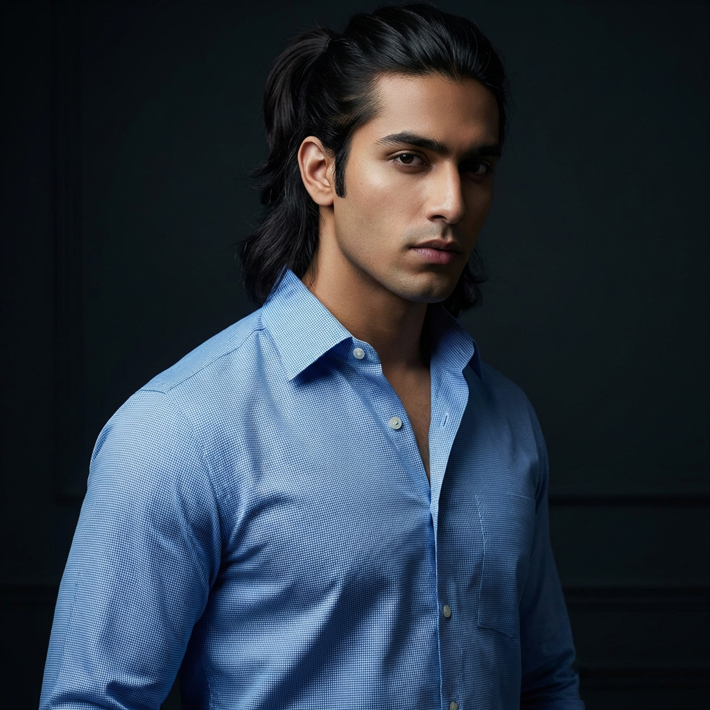 Sky blue shirt dotted pattern - SS7