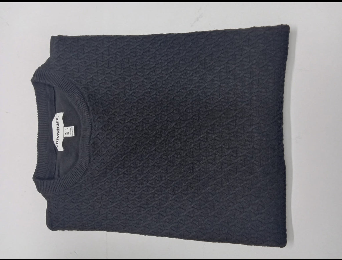 Nevy Blue Round Neck - Knitted