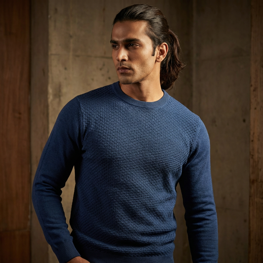 Denim Blue - Knitted Sweater