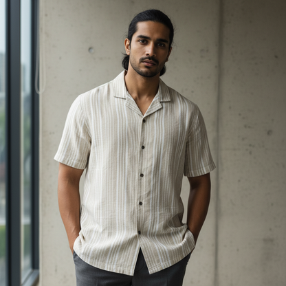 Baggy - Beige White Stripe