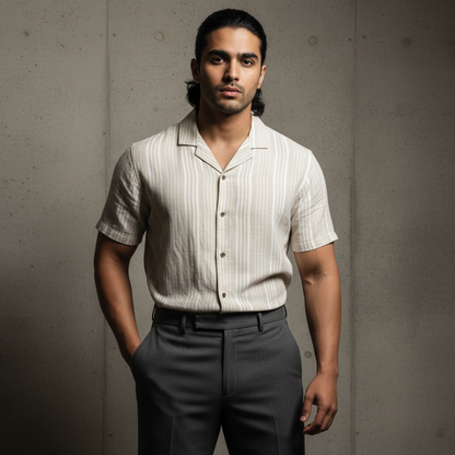 Baggy - Beige White Stripe