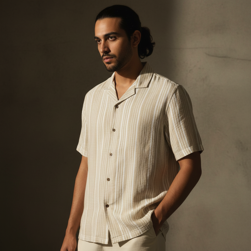 Baggy - Beige White Stripe