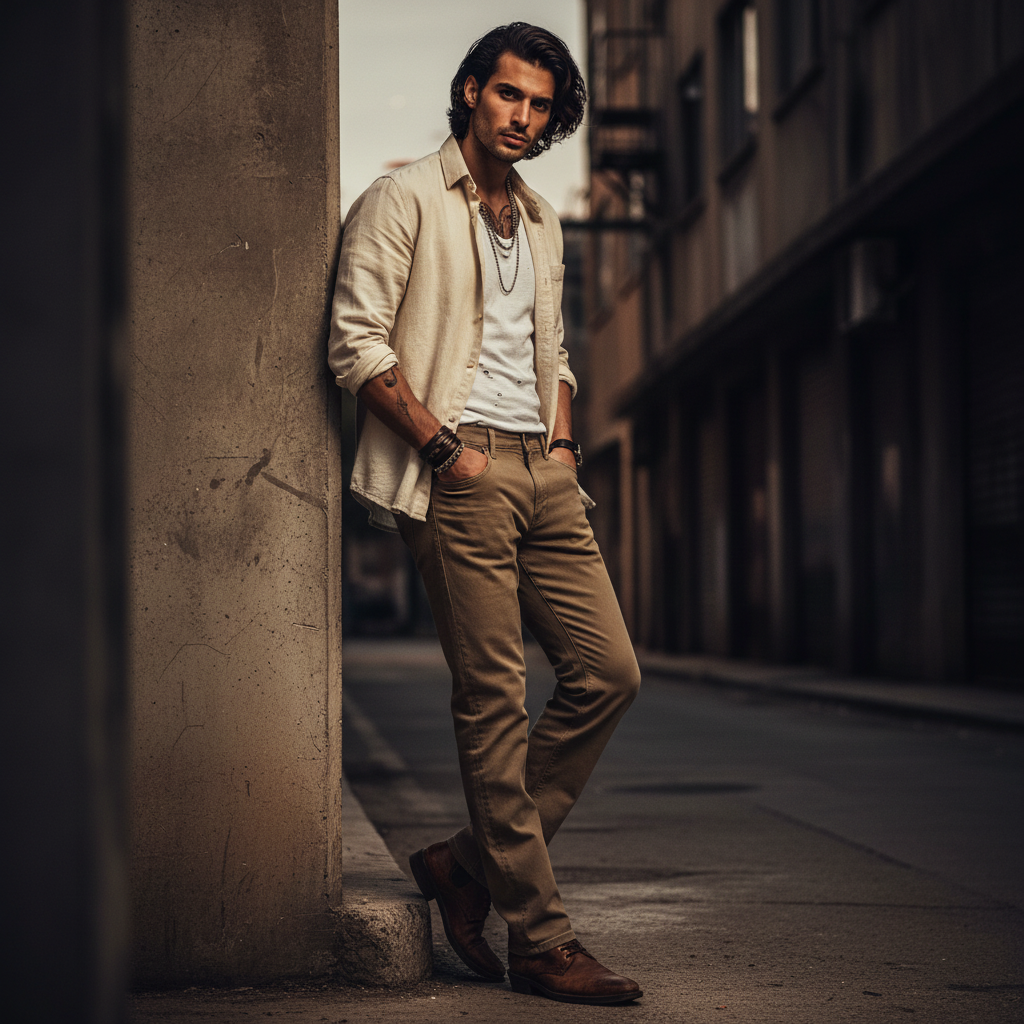 Khakhi Denim Relaxed fit Jeans