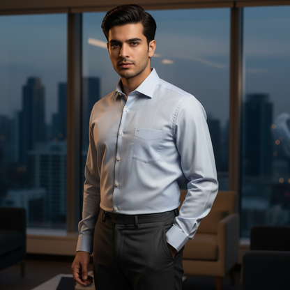 Skyblue Shape Fit Shirt  ( SH3)