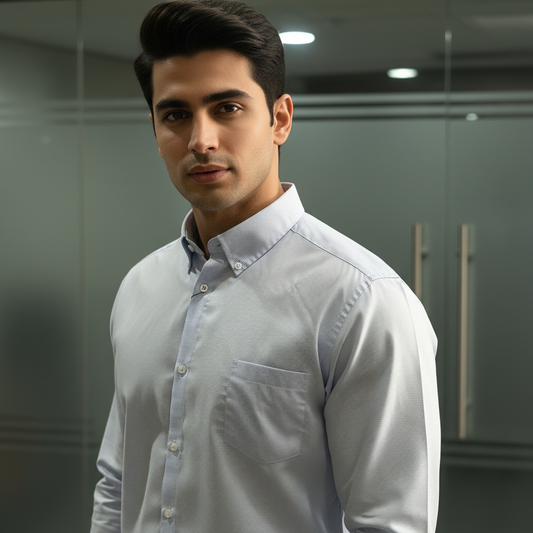 Skyblue Shape Fit Shirt  ( SH3)