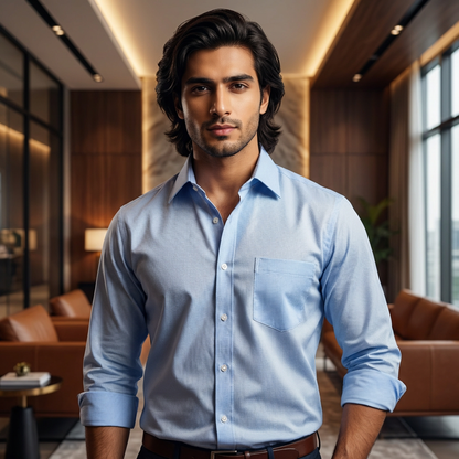 Sky Blue Regular Fit Shirt -SB4