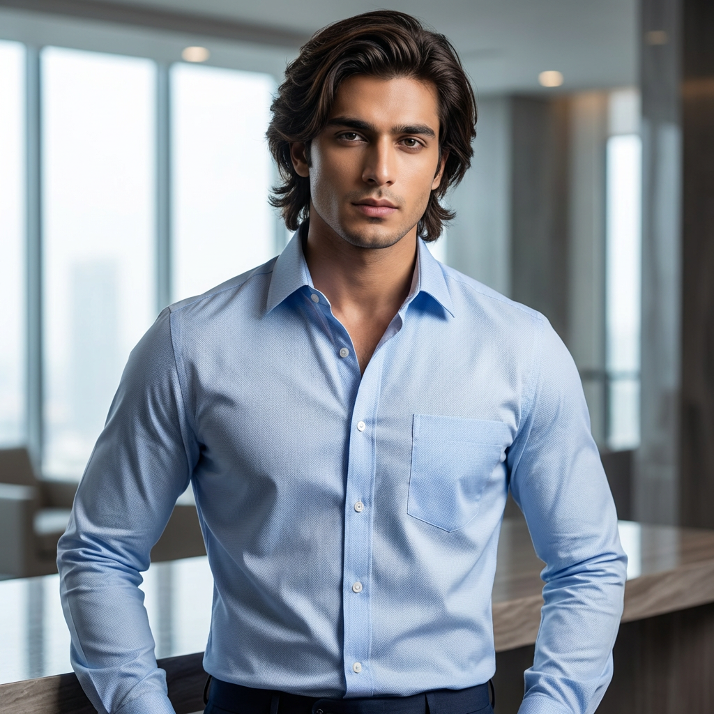 Sky Blue Regular Fit Shirt -SB4