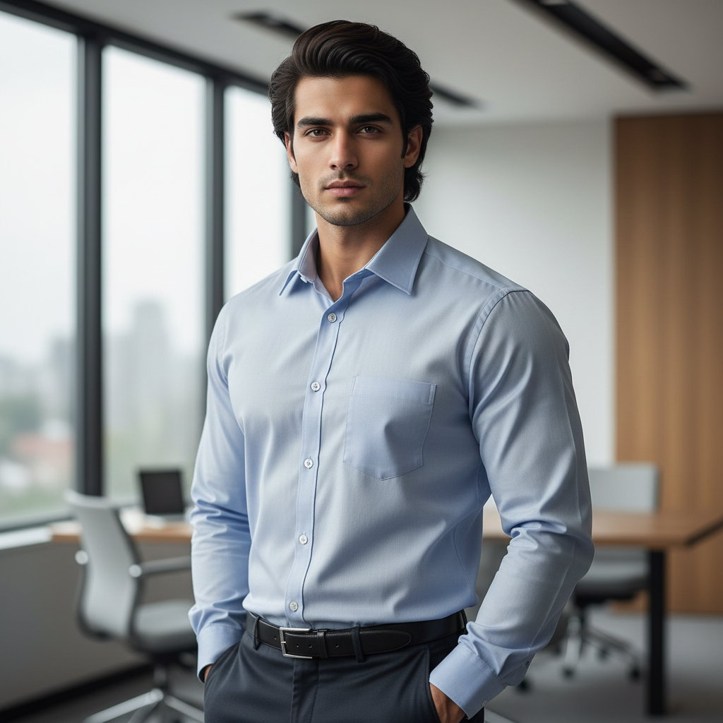 Sky Blue Regular Fit Shirt -SB4