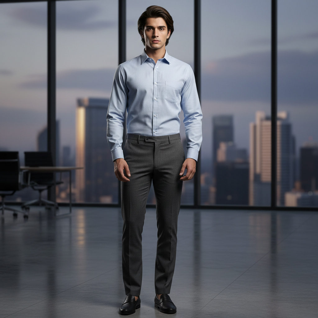 Sky Blue Regular Fit Shirt -SB4