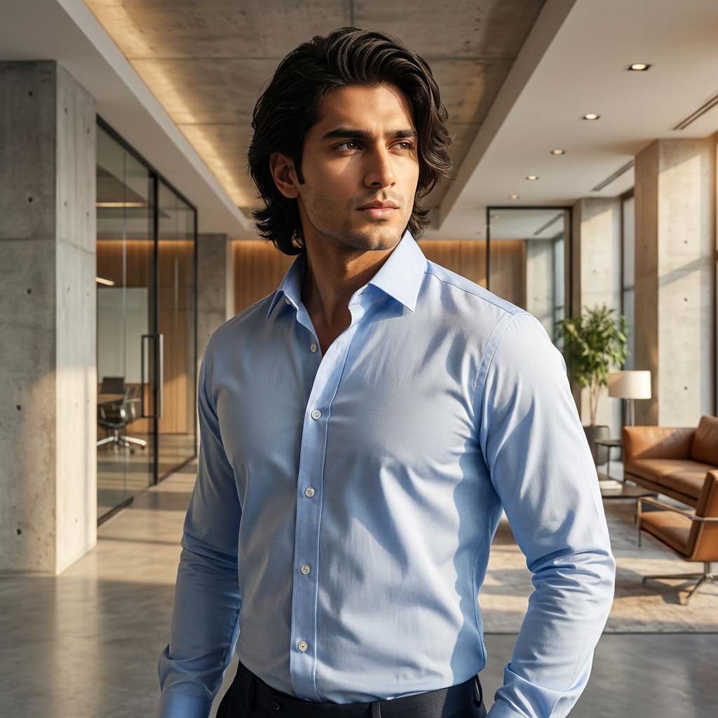 Sky Blue Slim Fit Shirt ( SB 5)