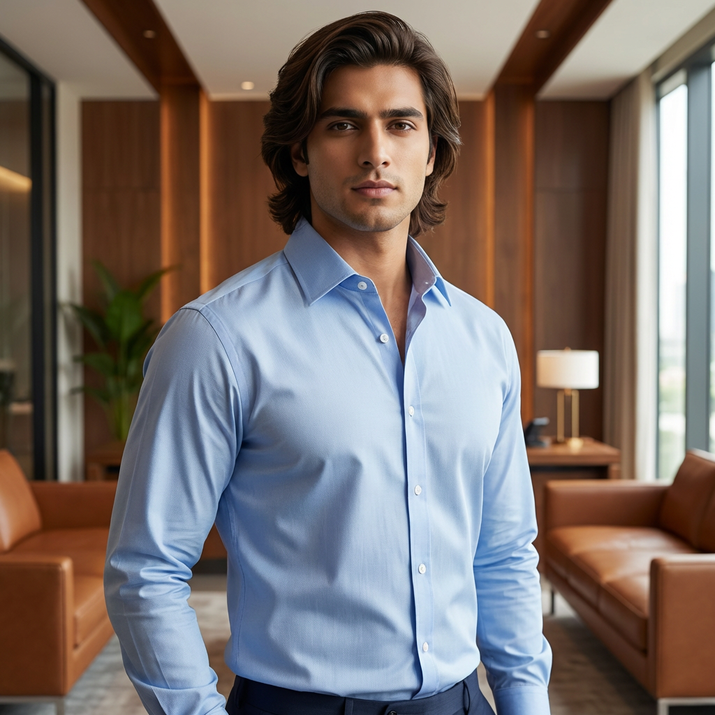 Sky Blue Slim Fit Shirt ( SB 5)
