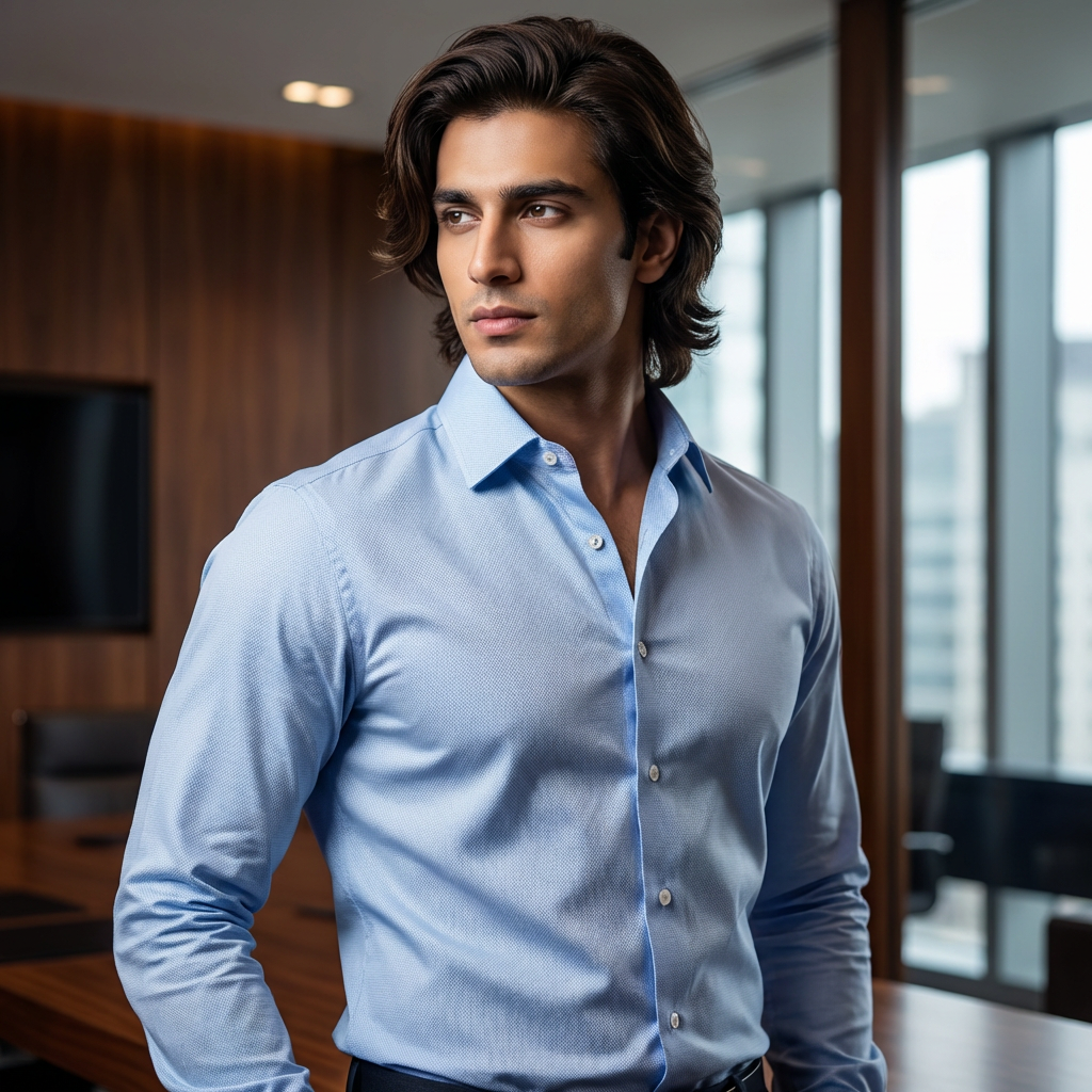 Sky Blue Slim Fit Shirt ( SB 5)