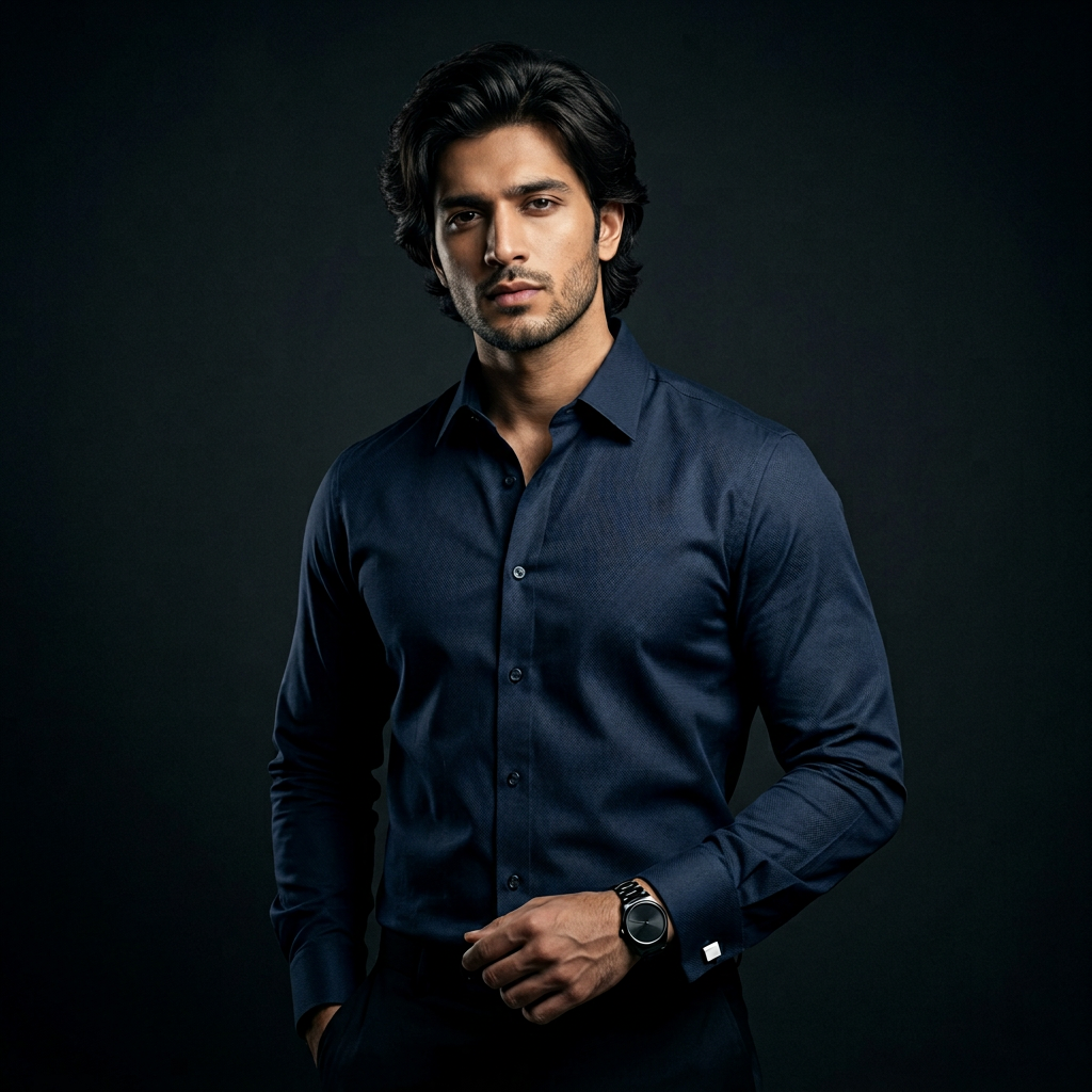 Dark Solid Blue  Shirt - B7