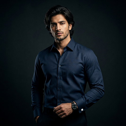 Dark Solid Blue  Shirt - B7