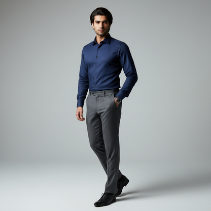 Dark Blue Check Shirt - SB5