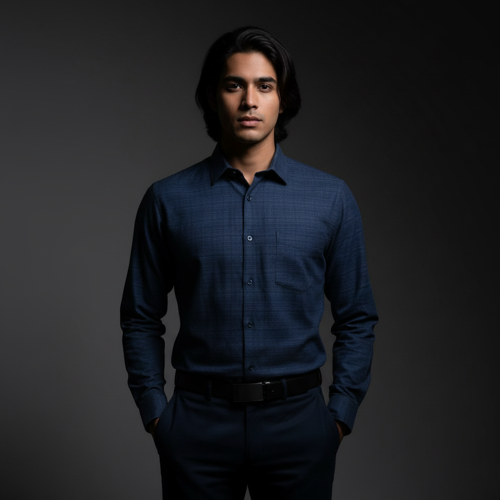 Dark Blue Check Shirt - SB5