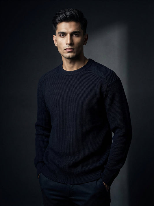 NAVY BLUE - FULL SLEEVE SWEATER